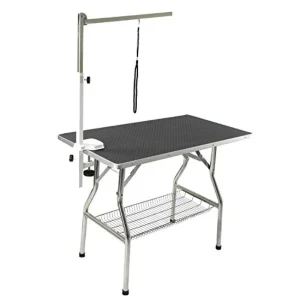 Foldable Dog Pet Grooming Table 32 Small Size Heavy Duty Stainless Steel Frame Black 32x21